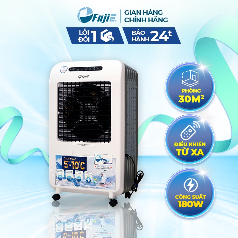 Máy làm mát cao cấp FujiE AC-602N kết hợp 2 màu bạc và trắng sang trọng công nghệ Nhật Bản bảo hành 2 năm