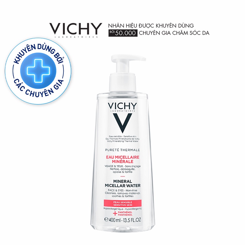 Nước tẩy trang cho da nhạy cảm Vichy Mineral Micellar Water Pureté Thermale 400ml