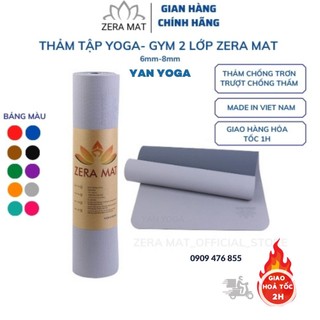 THẢM TẬP YOGA ZERA CAO CẤP 2 LỚP 6MM-8MM
