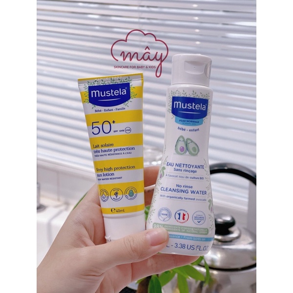 [Bản Nội địa Pháp] Kem chống nắng cho bé từ sơ sinh Mustela SPF50+ UVA/UVB