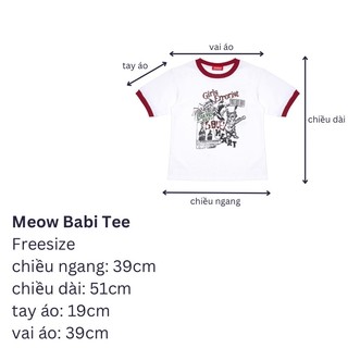 Áo ERRORIST meow tshirt trắng viền cổ đỏ