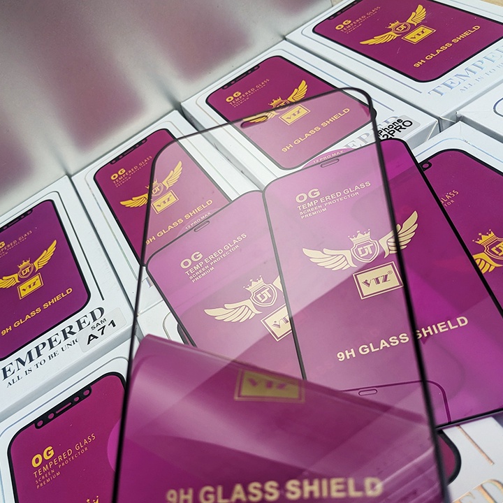 Kính cường lực cao cấp OG tím cho Realme C1,C2,C3i, C11, C12,C15, C17,C19,C20, C21, C25- Độ cứng cao, Cảm ứng mượt mà