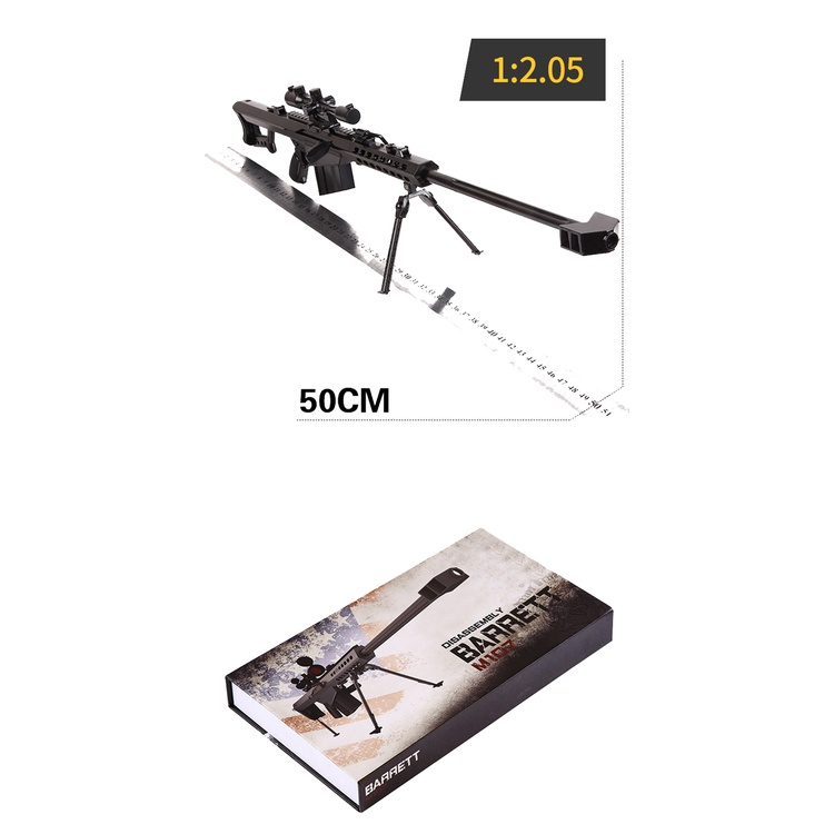 Mô hình lắp ráp PUBG CF Barrett M82A1  50cm full kim loại và phụ kiện