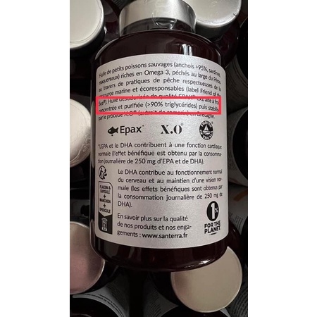 Viên Omega 3 Premium Santerra Pháp 200 viên