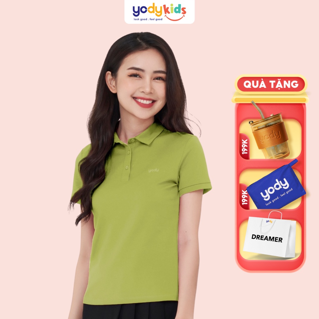 Áo polo nữ YODY chất liệu mắt chim trẻ trung thoáng mát phong cách năng động APN5434