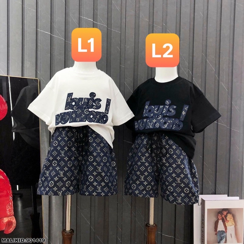 Set bộ áo cotton quần bò cá tính cho bé sz tù 6-40kg