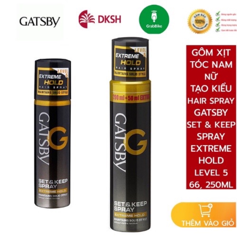 Gôm xịt tạo kiểu tóc gatsby siêu cứng EH 66ml