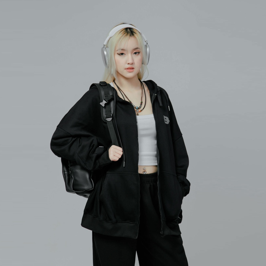 Áo hoodie zip local brand nỉ chân cua nam nữ DAVIES form rộng chính hãng mũ to có khóa kéo nhiều màu D basic I D34-HD7