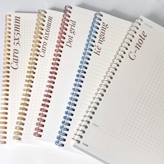 Combo 2 sổ lò xo caro 120 trang 𝗰𝗼́ 𝗯𝗶̀𝗮 𝗻𝗵𝘂̛̣𝗮 𝗯𝗮̉𝗼 𝘃𝗲̣̂ 𝘀𝗼̂̉