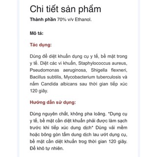 Cồn 70 độ 500ml vĩnh phúc
