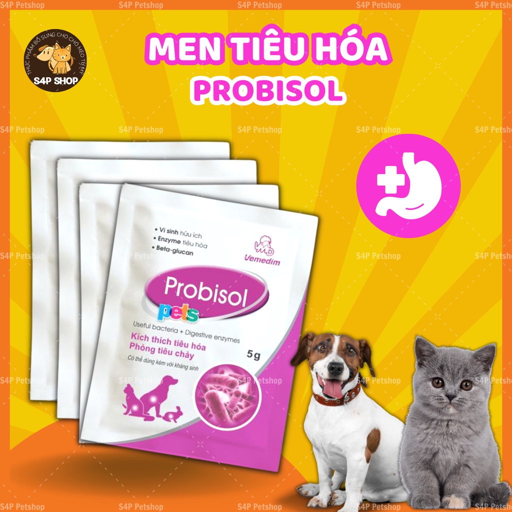 Men tiêu hóa Probisol cho chó mèo rối loạn tiêu hóa, tiêu chảy, táo bón, cân bằng vi sinh, khử mùi hôi phân - Vemedim