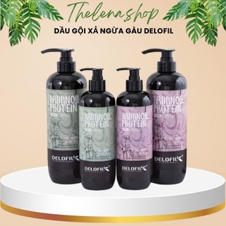 Dầu gội dầu xả delofil arganoil protein 500ml-800ml | giảm gàu, ngứa, phục hồi tóc khô xơ, hư tổn