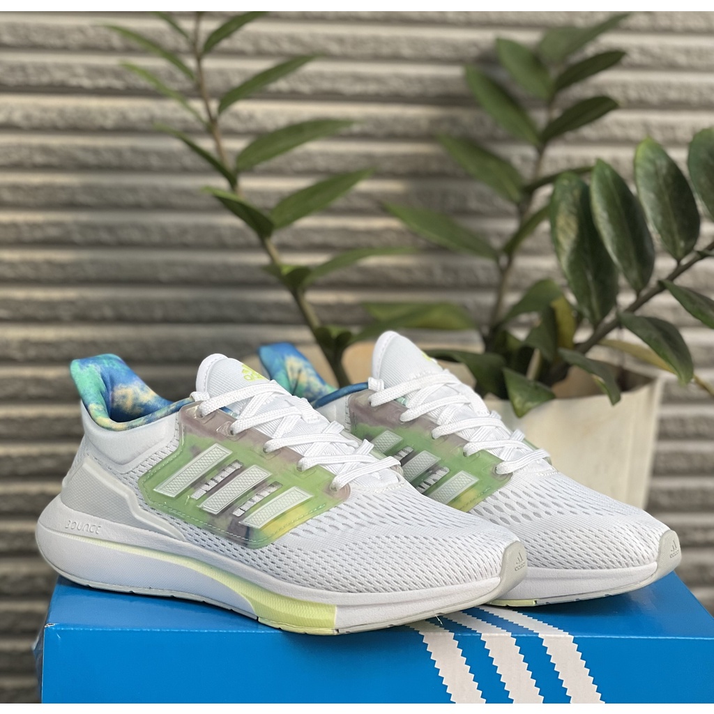 Giày Thể Thao Adidas EQ 21 Chính Hãng Cặp Nam Nữ Màu Trắng Xanh (Full Box)