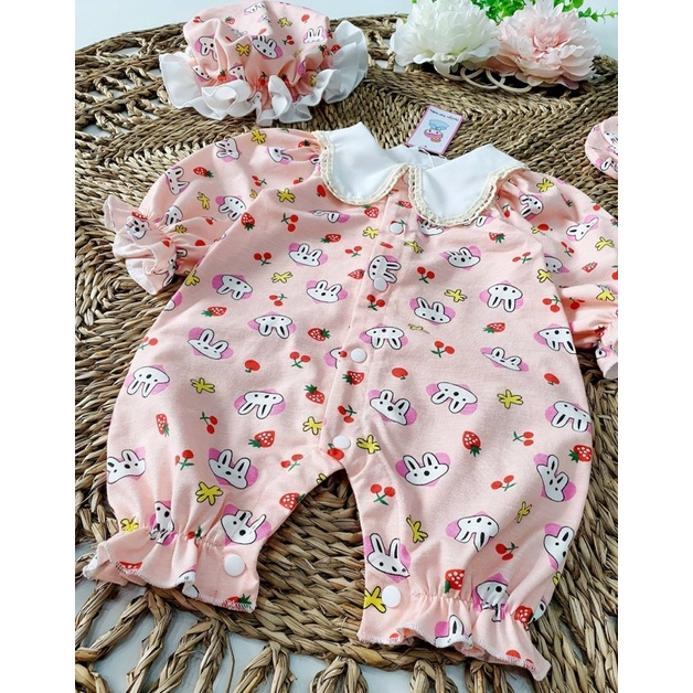 Body Cotton Tay Dài 𝐍𝐇𝐈́𝐌 𝐗𝐔̀ 𝐊𝐈𝐃𝐒 Cho Bé Gái Sơ Sinh, Đầy Tháng, Thôi Nôi, Sinh Nhật B014