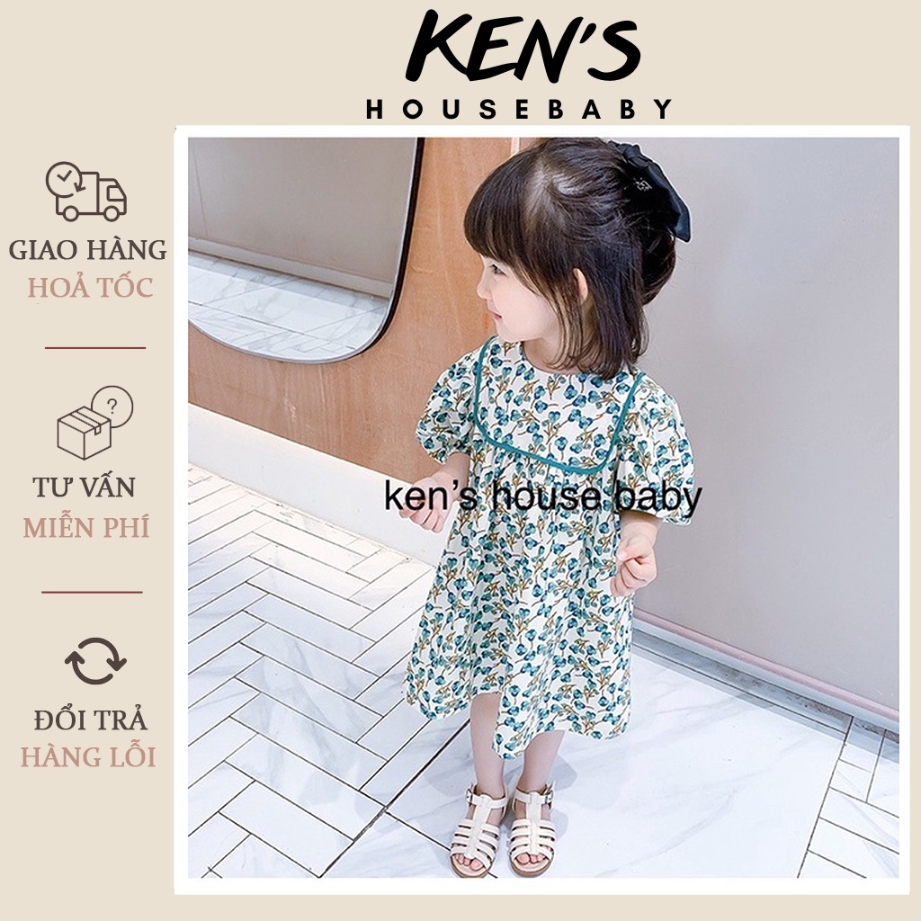 Váy bé gái,váy babydoll hoa nhí tay bồng KEN’S HOUSEBABY siêu xinh HÀNG QUẢNG CHÂU CAO CẤP MH61007