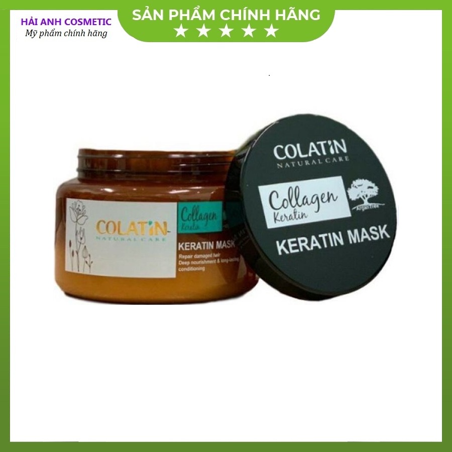 Kem ủ tóc dầu hấp tóc phục hồi tóc chuyên sâu COLATIN Keratin Mask Hũ 500ml