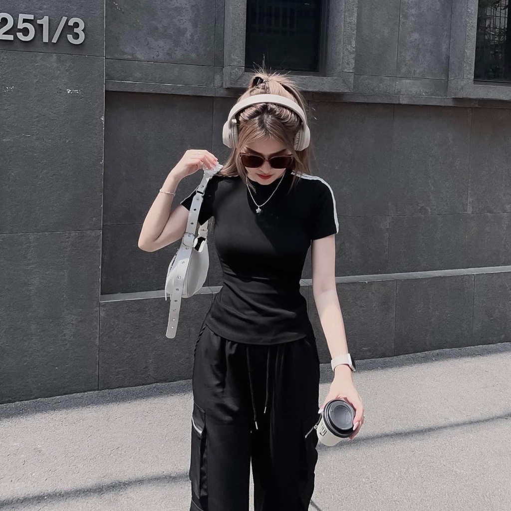 Quần Túi Hộp KaKi Phối Dây Rút Cargo Dáng Suông UNisex Full 2 Màu Đen Trắng, Freesize Dưới 70 Kg