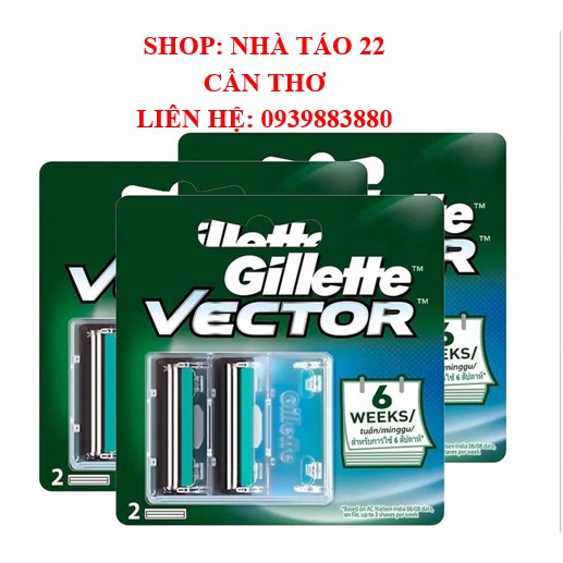 Dao cạo râu Gillette Vector 2 lưỡi kép - CHÍNH HÃNG