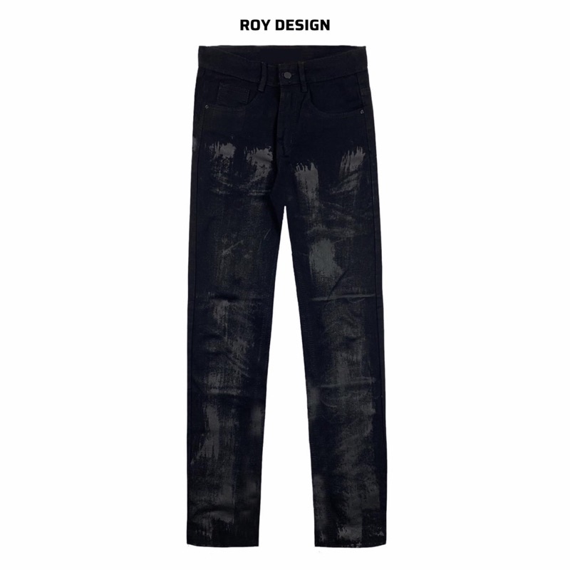 Quần Denim Jeans Basic Đen Wax - Waxed fom slimfit - Roy Design