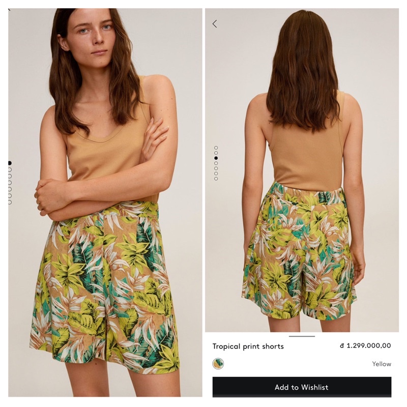 Quần short hoa Mango auth vợt sale