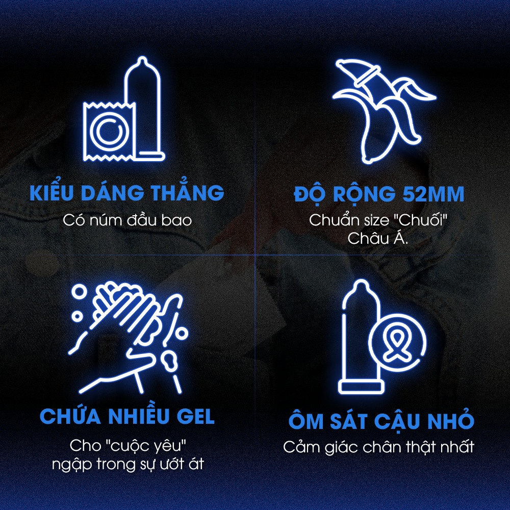 Bao Cao Su Nhiều Gel Classic Thiết Kế Mỏng, Ôm sát vừa vặn
