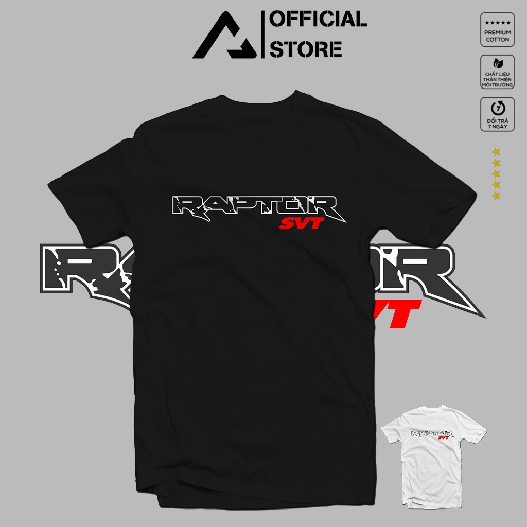 Áo thun 2 Mẫu áo Đen - Trắng - in hình Oto Ford Raptor SVT Logos - Có Ao 100% Cotton