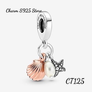 Charm pan ale treo đại dương vỏ sò sao biển bạc s925 thuần khiết hàng cao cấp