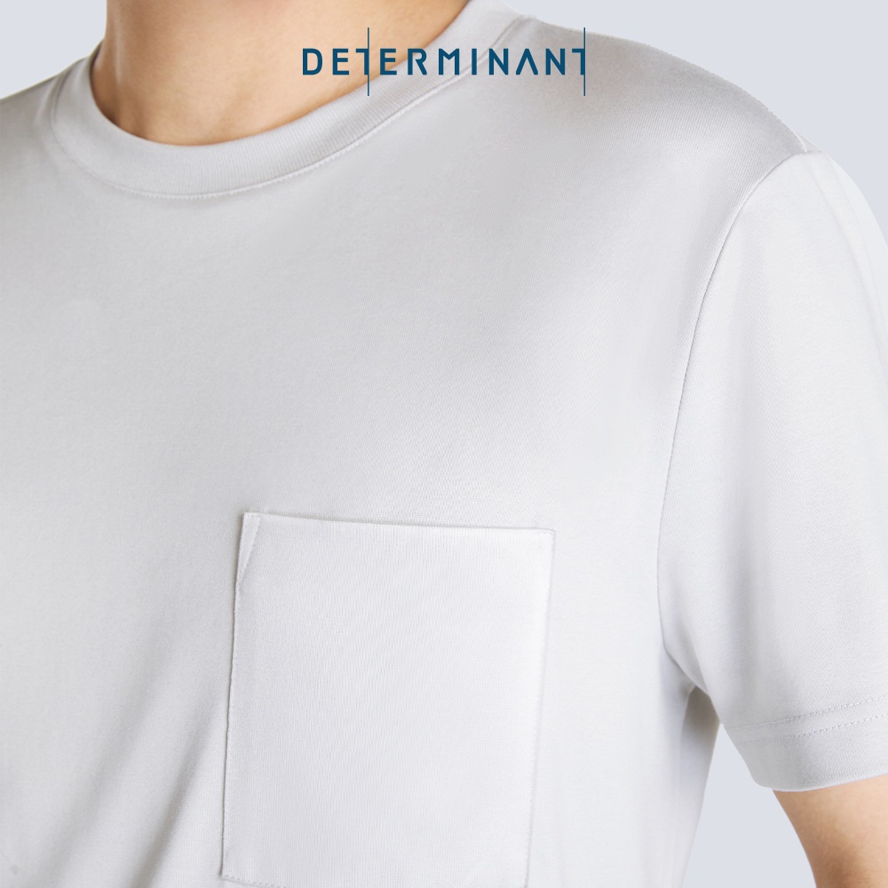 Áo thun nam Cotton Jersey kháng khuẩn bền màu thương hiệu Determinant - màu Xám nhạt phối túi [T03]
