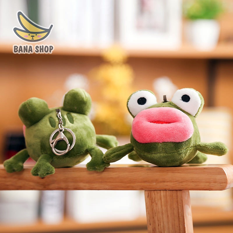Móc khoá gấu bông ếch xanh Pepe sad frog môi tều siêu bựa