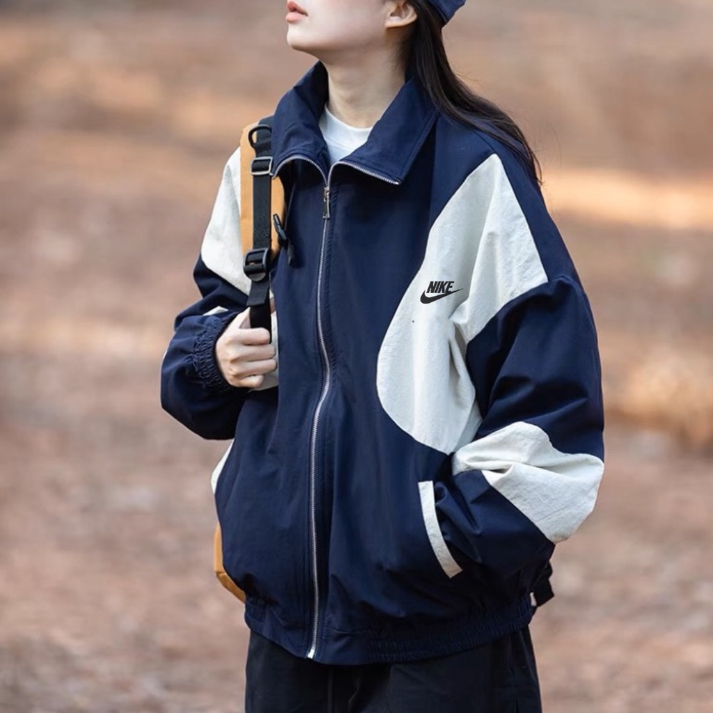 Áo khoác gió Nike chính hãng đôi nam nữ 2 lớp unisex chất liệu dù cao cấp unisex form rộng brand jacket 411