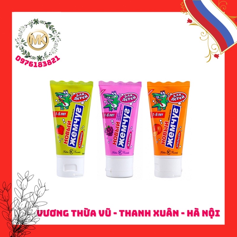 kem đánh răng nevcos Nga cá sấu vị việt quất cam dâu tây 50ml Nga