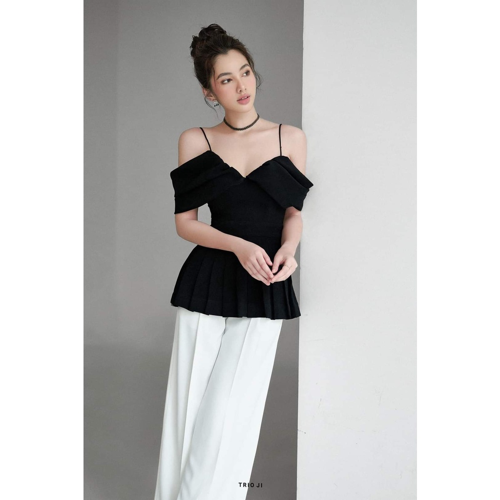 Áo kiểu 2 dây trễ vai dáng peplum cao cấp bigsize (thời trang bigsize vicky.g - anitagreen) NQ423