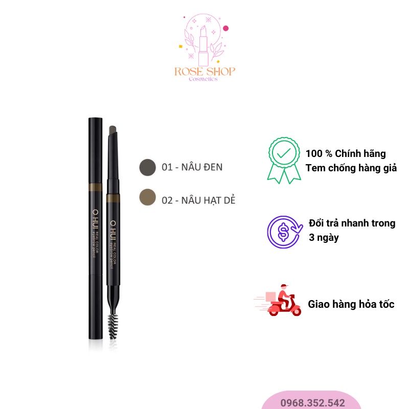 Chì kẻ mày Ohui Real Color Eyebrow Pencil - Tông màu 2 hạt dẻ