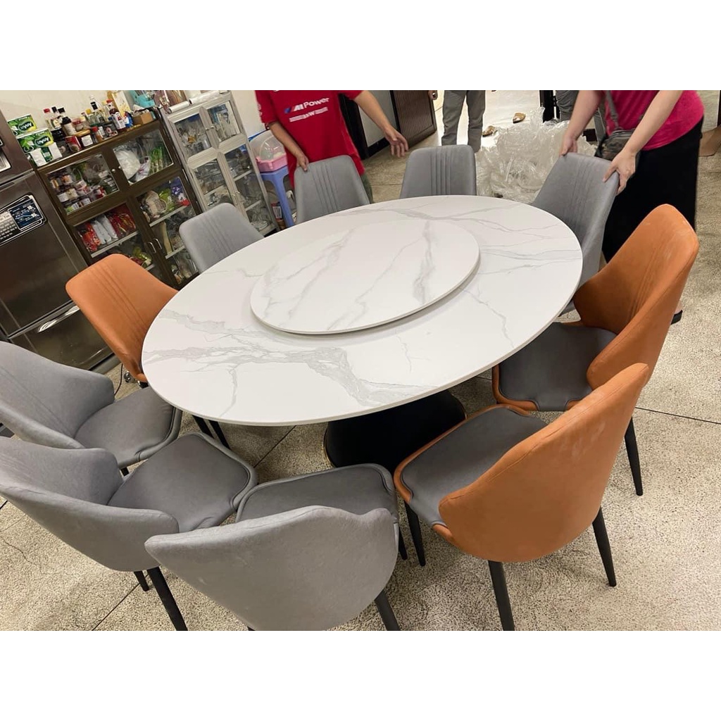 Bàn Ăn Cơm Gia Đình Tròn Có Mâm Xoay Sắt Mạ PVD T90, Nhập Khẩu Cao Cấp Hiện Đại (Chưa Bao Gồm Ghế) Ảnh Thật Hàng Sẵn | BigBuy360 - bigbuy360.vn