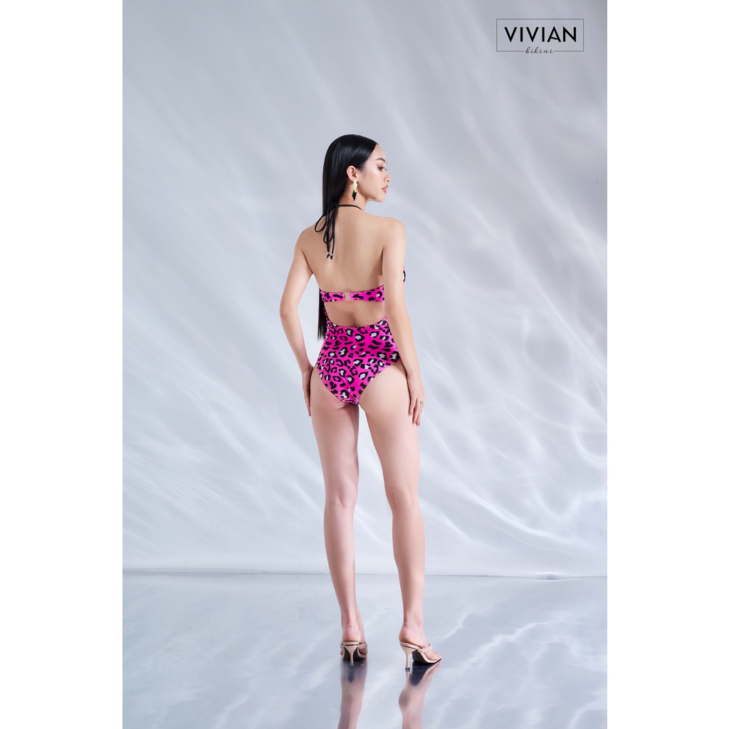 Đồ bơi nữ cao cấp 𝐕𝐈𝐕𝐈𝐀𝐍 dạng một mảnh phối từng mảnh cách điệu - Hồng - VS185_PK