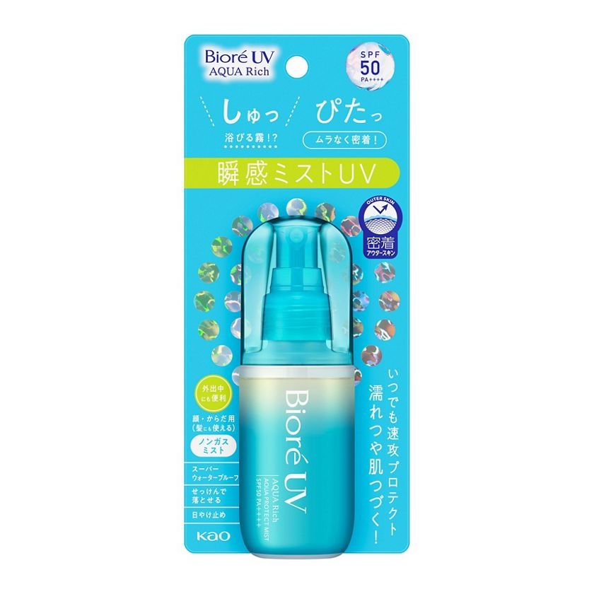 Xịt chống nắng Nhật Biore UV Aqua Rich Protect Mist (chống nắng, sáng da, dưỡng da)60ml -NHẬT BẢN