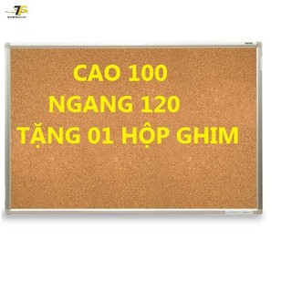 Bảng ghim bần khung nhôm treo tường 100 x 120 cm - Có kèm ghim