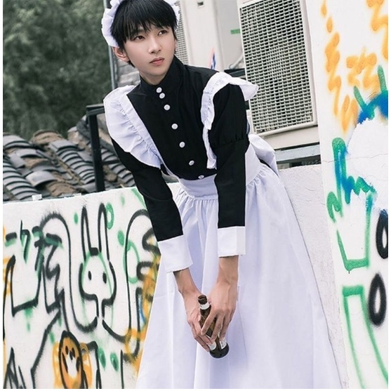 Maid dài cosplay dành cho nam nữ.