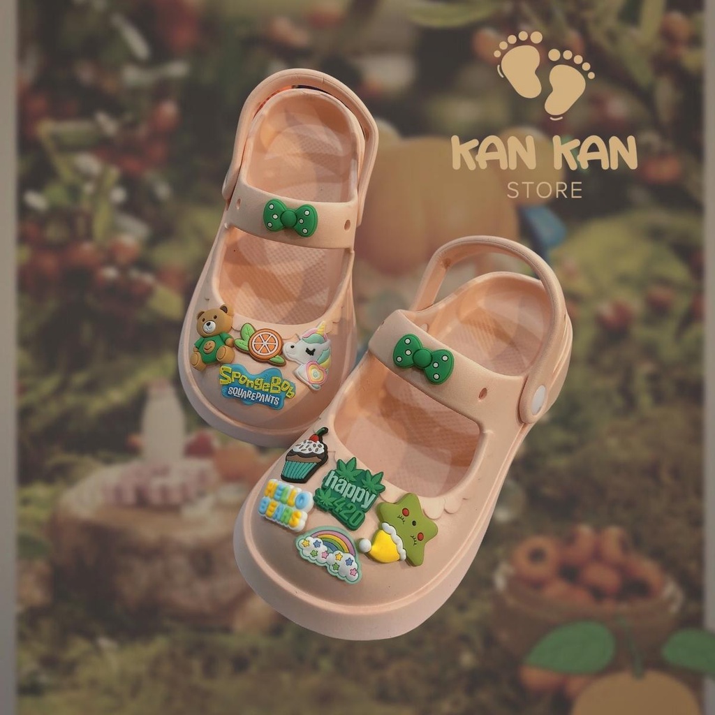 Giày Dép Sục FORM TO Cho Bé Gái BS092 Giầy Sục Có Quai Hậu Trẻ Em Xăng Đan Bánh Mì BabyShoes