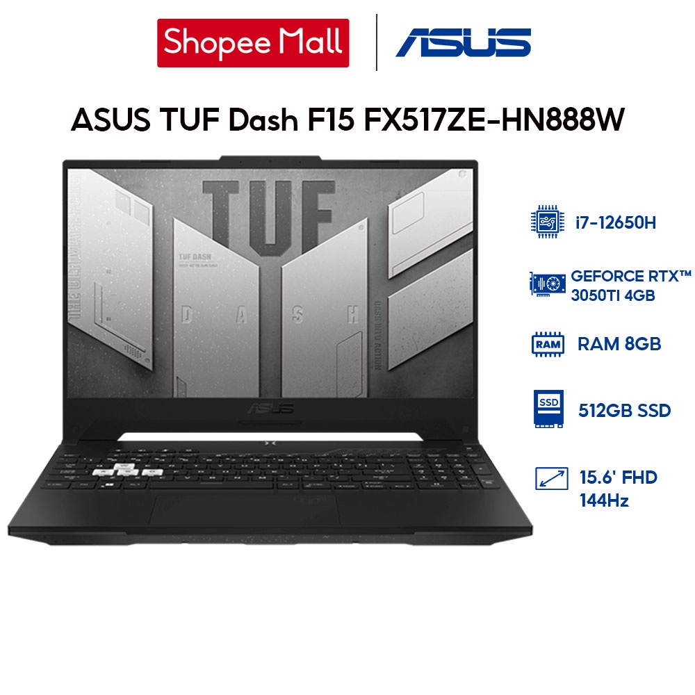 Laptop ASUS TUF Dash F15 FX517ZE-HN888W i7-12650H | 8GB | 512GB | RTX™ 3050Ti 4GB