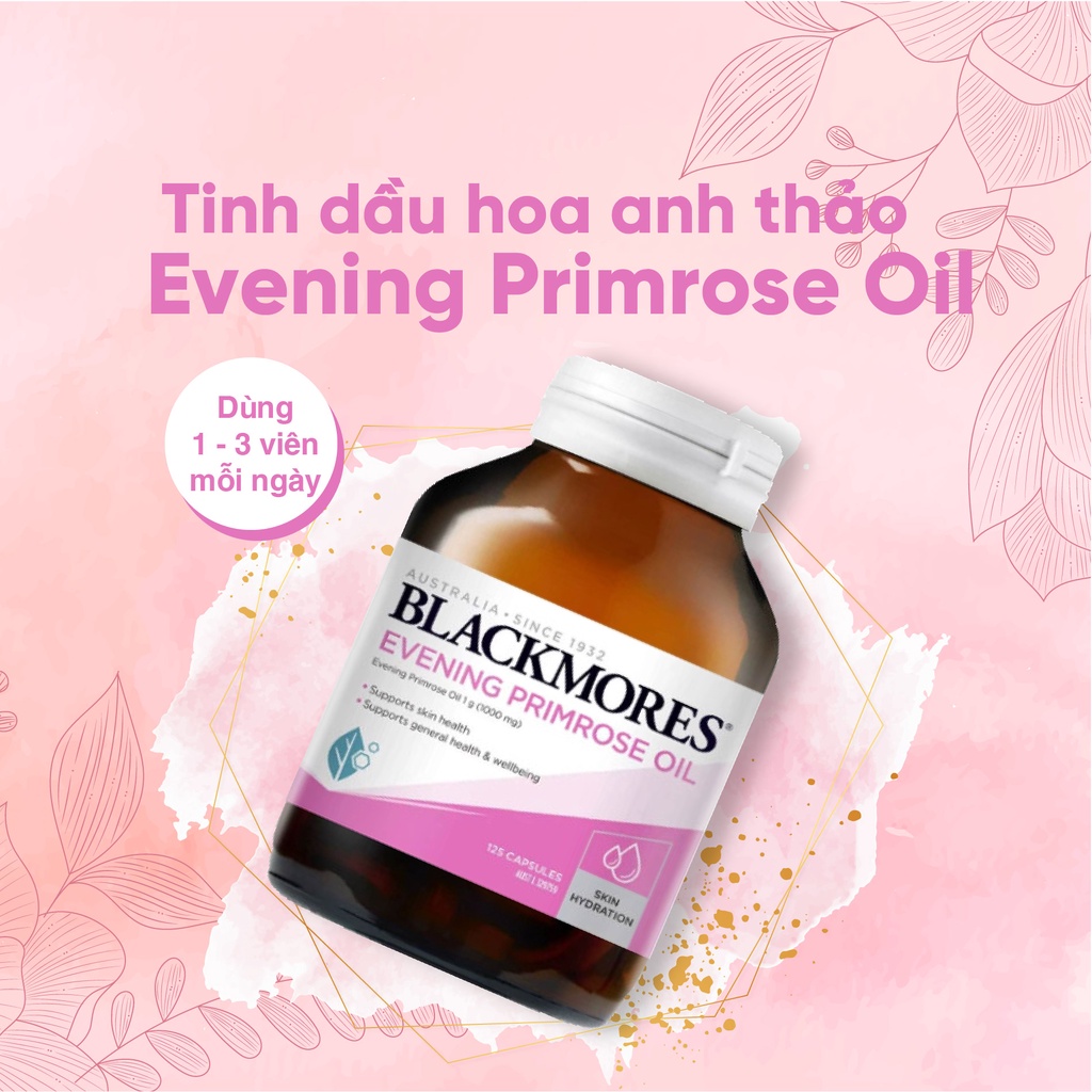 Tinh dầu hoa anh thảo điều hòa nội tiết, giúp đẹp da, tóc, móng Blackmores Evening primrose oil 125 viên | BigBuy360 - bigbuy360.vn