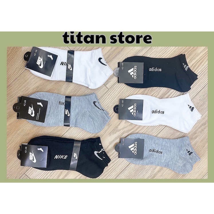 Tất Nam Nữ Nike Adidas Thể Thao , Vớ Cổ Ngắn Quốc Dân Ngon, Bổ, Rẻ