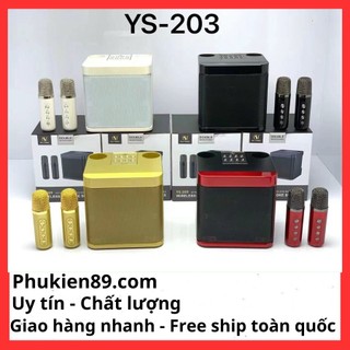 Loa karaoke bluetooth ys 203 kèm 2 micro không dây, âm thanh siêu hay + 12 tháng bh