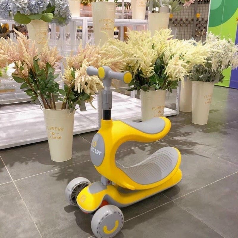 Xe trượt scooter cho bé kiêm xe chòi chân và ghế bập bênh đa năng bảo hành 12 tháng