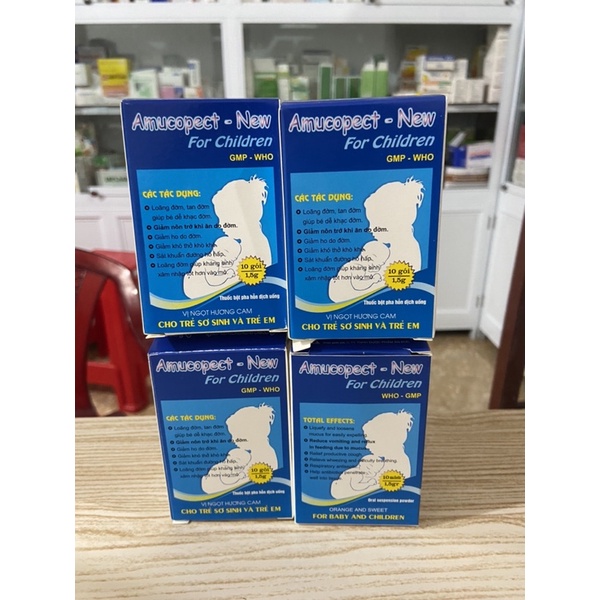 Amucopectt hỗ trợ giảm ho long đờm cho bé Hộp 10 gói