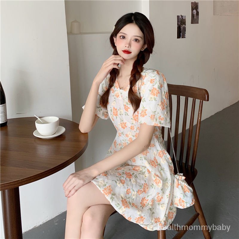 Váy Cho Con Bú Đi Chơi  Áo Cho Con Bú Sau Sinh  Siêu  Tính Khí Ngọt Ngào  Tay Áo Phồng Đầm Hoa