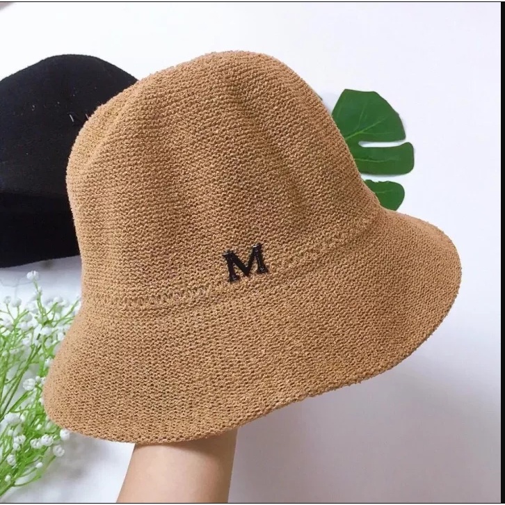 Mũ cói chữ M CHIPXINHXK chất cói mềm thời trang