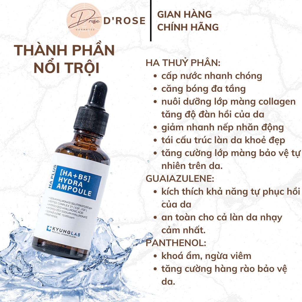 Serum HA B5 Kyung Lab Hydra Ampoule cấp nước căng bóng trắng da 50ml - DR00
