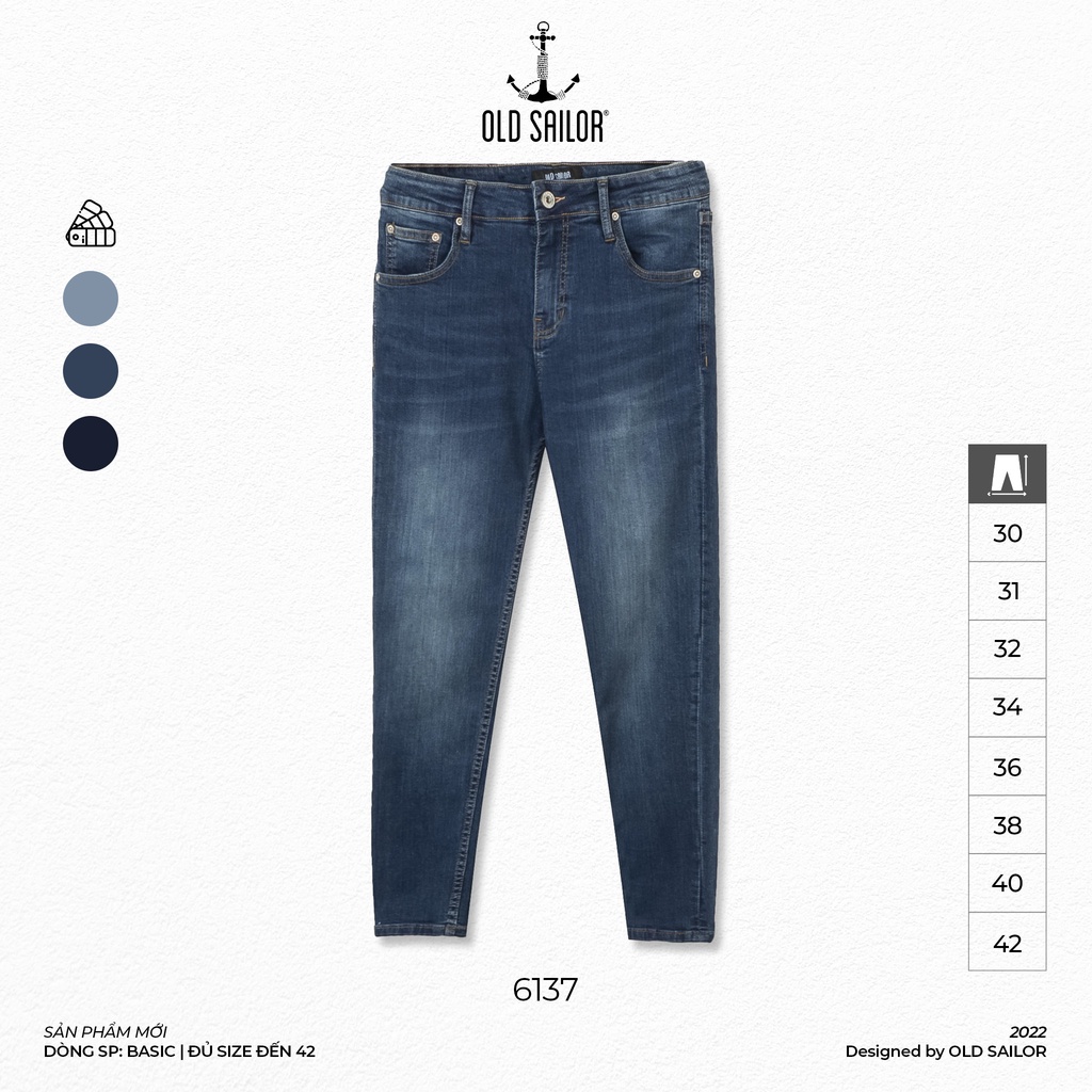 Quần Jeans Nam OLD SAILOR Chất Jean Aero Cool, Dáng Carrot Thời Trang BigSize Upto 42