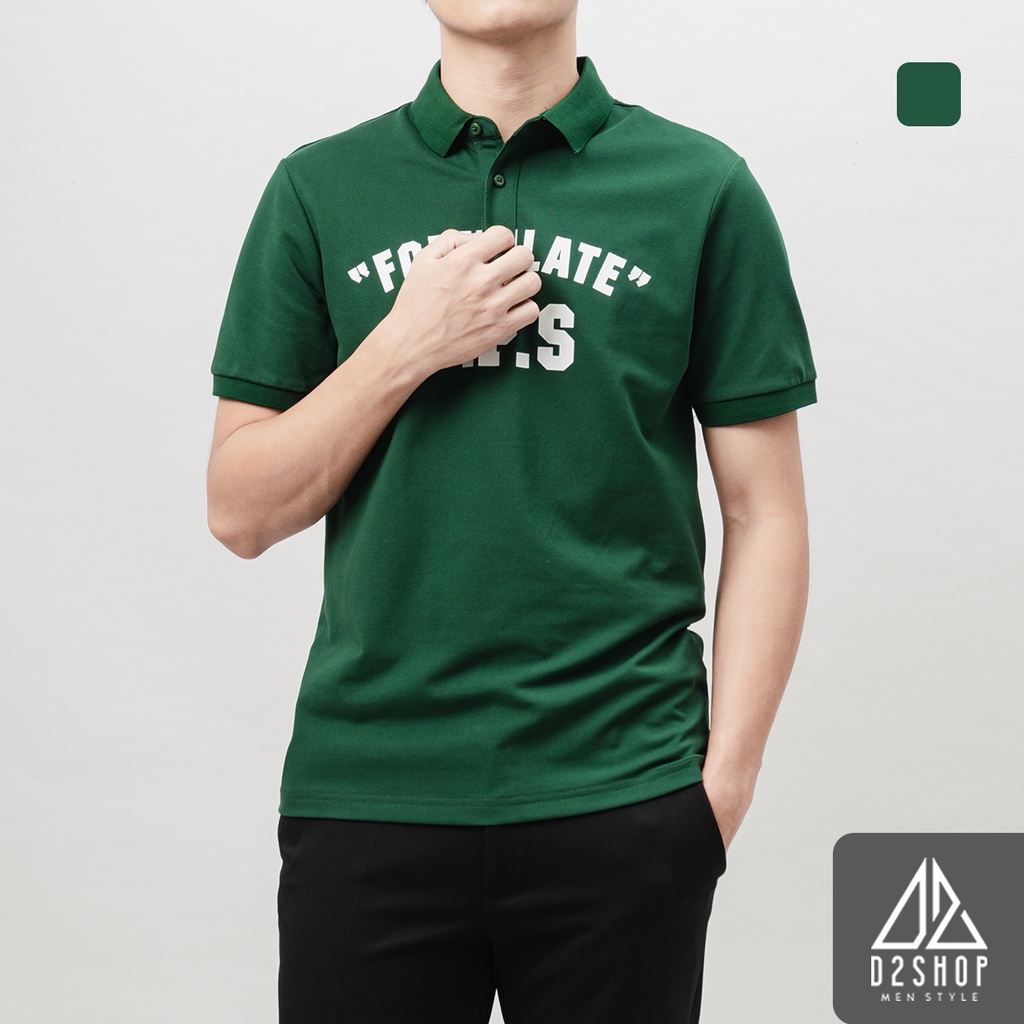 Áo Polo Nam D2SHOP in chữ DPS, chất liệu CVC thoáng mát thoải mái B-0030